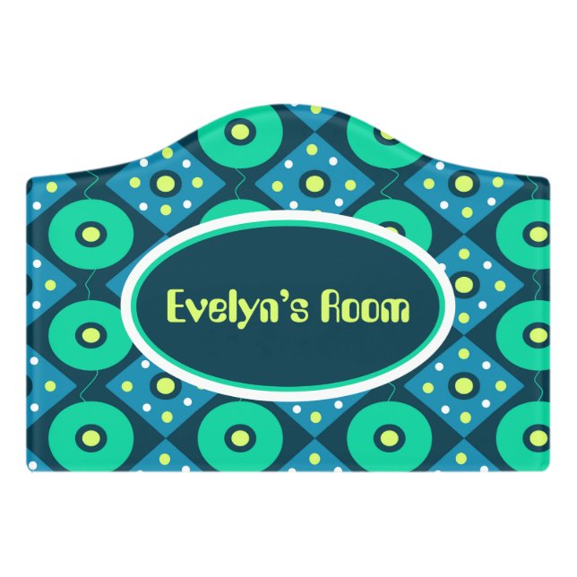 Geometric pattern door sign (Small Crest Front)