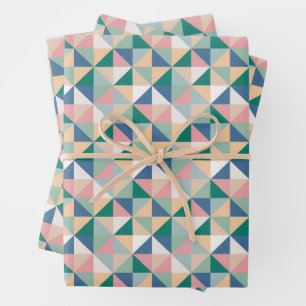 Geometric Pattern Easter Pastel Wrapping Paper Sheets