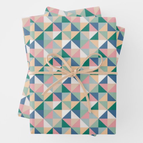 Geometric Pattern Easter Pastel Wrapping Paper Sheets