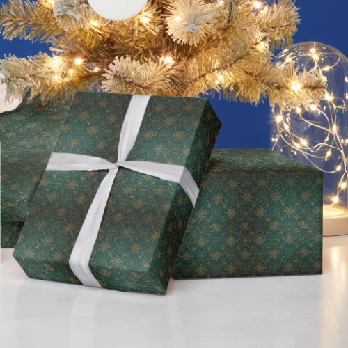 Geometric Pattern | Emerald Starburst Wrapping Paper