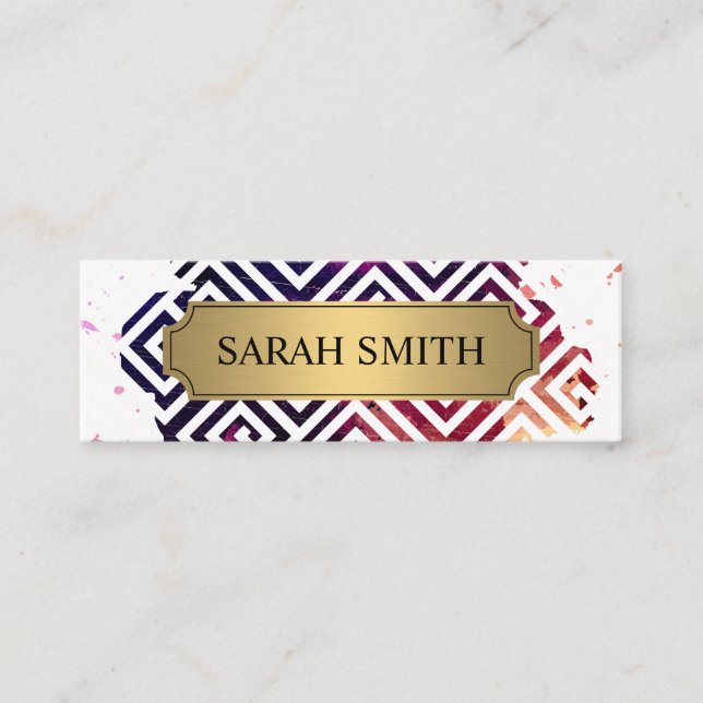 Geometric Pattern / Expressive Mini Business Card (Front)