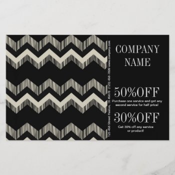 Geometric Pattern Fashion Black And White Chevron Flyer by businesscardsdepot at Zazzle
