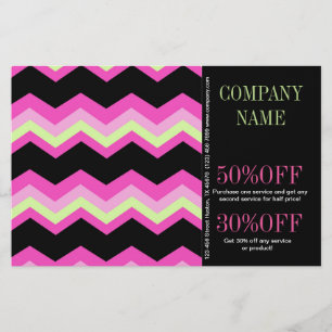 Geometric Pattern Fashion Pink And Black Chevron Flyer