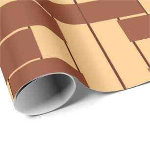 Geometric pattern featuring alternating brown wrapping paper
