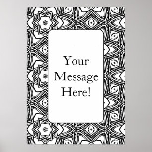 Geometric Pattern Frame Adult Coloring Page Poster