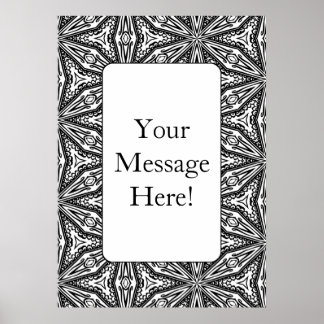 Geometric Pattern Frame Adult Coloring Page Poster