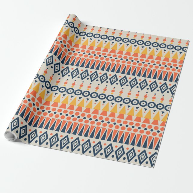 Geometric Pattern Gift Wrap for Thanksgiving  (Unrolled)