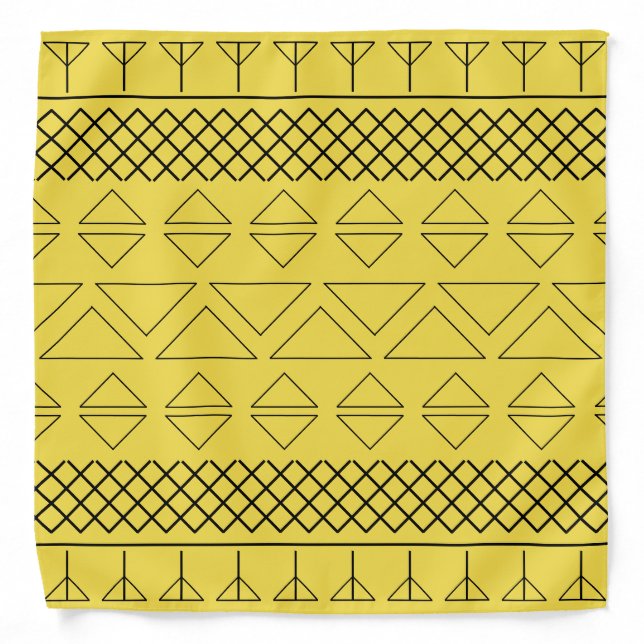 Geometric Pattern Gold Pet Bandana (Front)