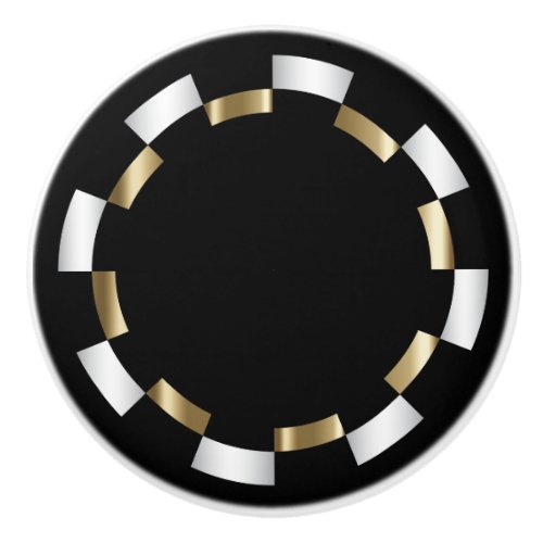 Geometric Pattern  Gold White  Black Ceramic Knob
