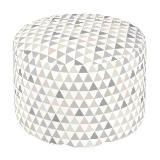 Geometric Pattern Gray Beige Neutrals Modern Pouf