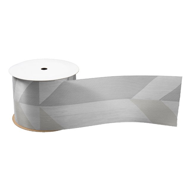 geometric pattern gray wood ribbon (Spool)