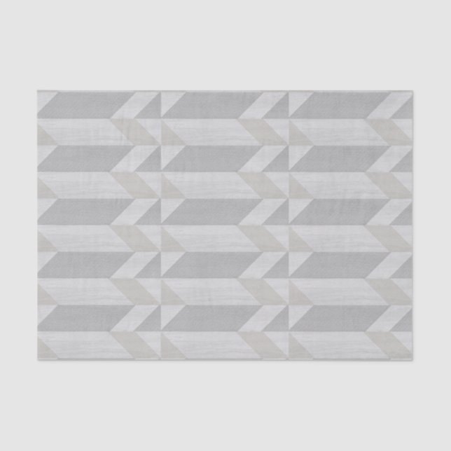 geometric pattern gray wood tissue paper (Front)