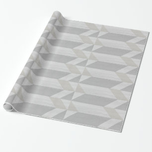 geometric pattern gray wood wrapping paper