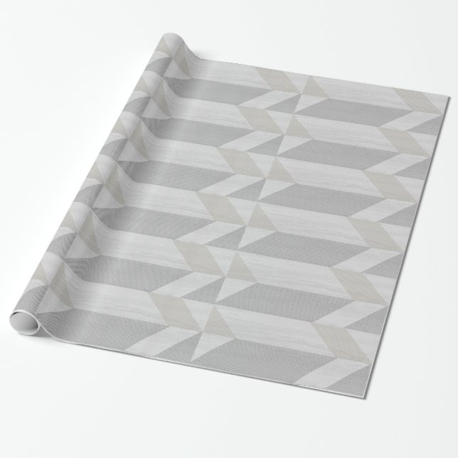 geometric pattern gray wood wrapping paper (Unrolled)
