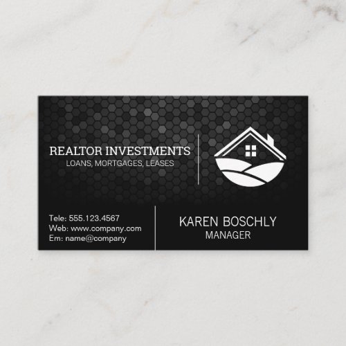 Geometric Pattern  Home Icon Business Card