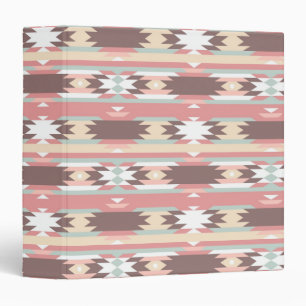 Geometric pattern in aztec style 2 3 ring binder