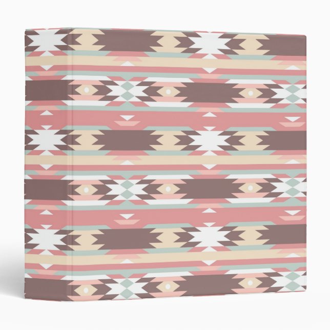 Geometric pattern in aztec style 2 3 ring binder (Front/Spine)