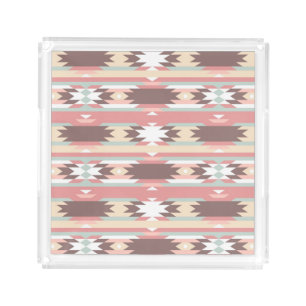 Geometric pattern in aztec style 2 acrylic tray
