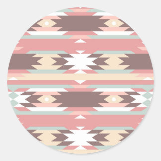 Geometric pattern in aztec style 2 classic round sticker