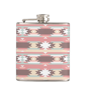 Geometric pattern in aztec style 2 flask