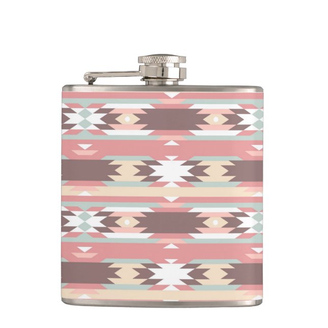 Geometric pattern in aztec style 2 flask (Front)