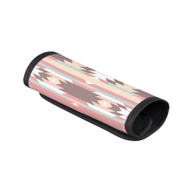 Geometric pattern in aztec style 2 luggage handle wrap (Angled)