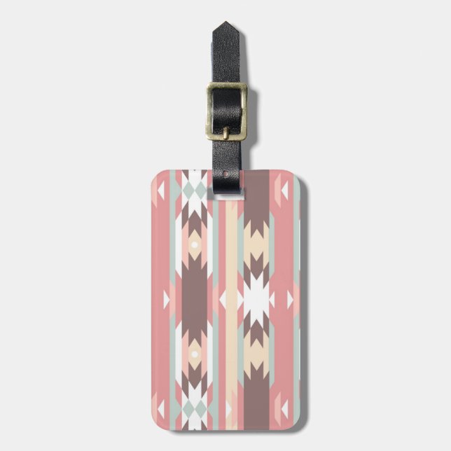 Geometric pattern in aztec style 2 luggage tag (Front Vertical)