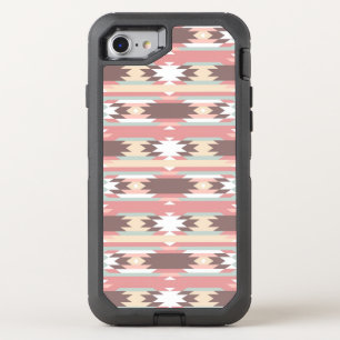 Geometric pattern in aztec style 2 OtterBox defender iPhone SE/8/7 case