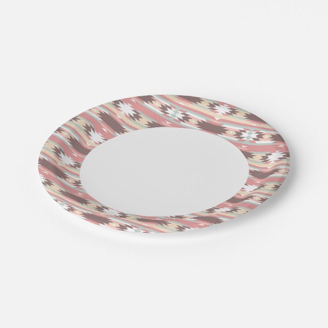 Geometric pattern in aztec style 2 paper plates (Angled)