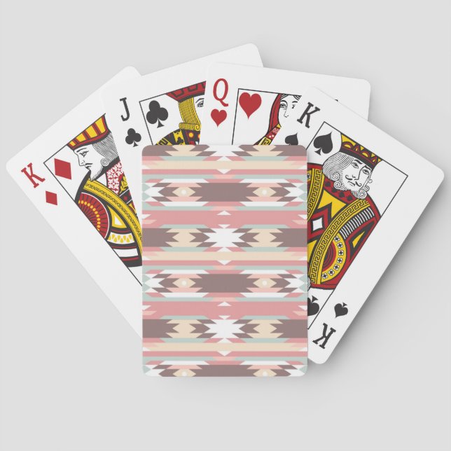 Geometric pattern in aztec style 2 poker cards (Back)