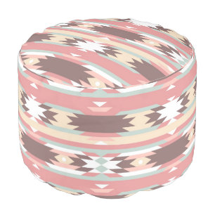 Geometric pattern in aztec style 2 pouf