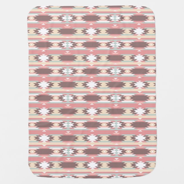 Geometric pattern in aztec style 2 receiving blanket (Front)