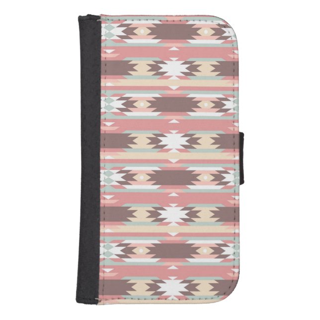 Geometric pattern in aztec style 2 samsung galaxy wallet case (Front)