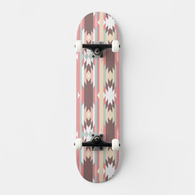Geometric pattern in aztec style 2 skateboard deck (Front)