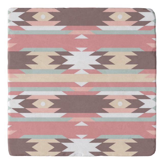 Geometric pattern in aztec style 2 trivet (Front)