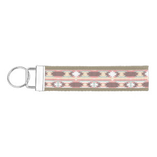 Geometric pattern in aztec style 2 wrist keychain