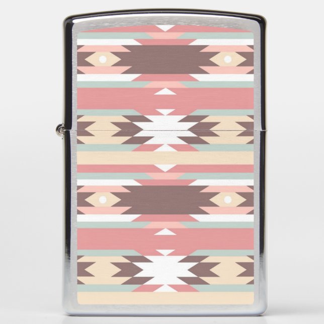 Geometric pattern in aztec style 2 zippo lighter (Front)
