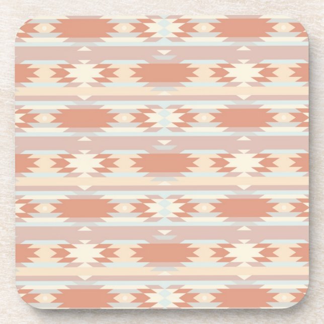 Geometric pattern in aztec style 3 beverage coaster (Front)