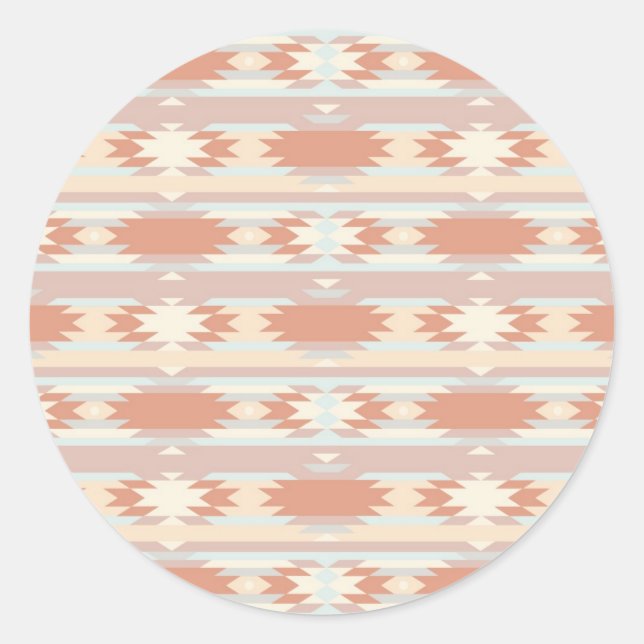 Geometric pattern in aztec style 3 classic round sticker (Front)
