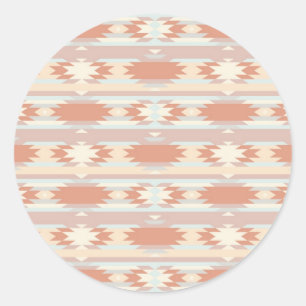 Geometric pattern in aztec style 3 classic round sticker
