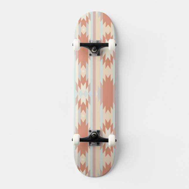 Geometric pattern in aztec style 3 skateboard deck (Front)