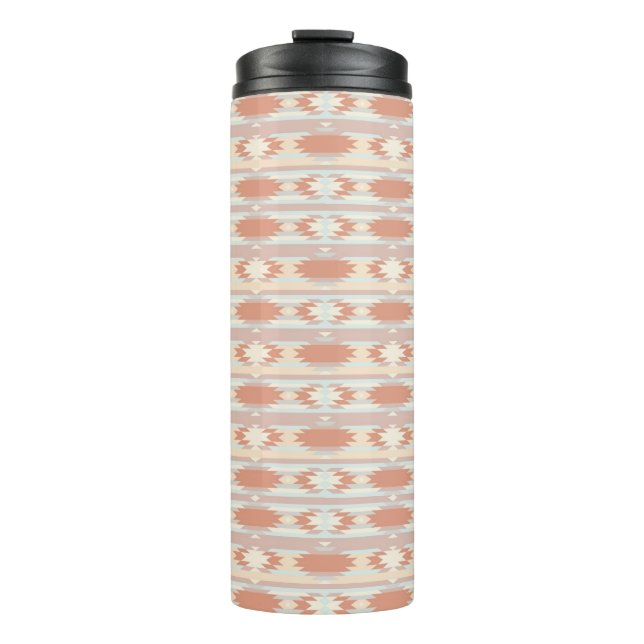 Geometric pattern in aztec style 3 thermal tumbler (Front)