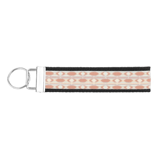Geometric pattern in aztec style 3 wrist keychain (Keys on Left)