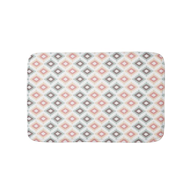 Geometric pattern in aztec style bathroom mat (Front)