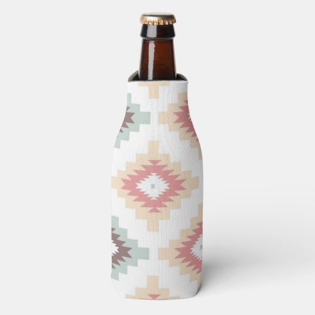 Geometric pattern in aztec style bottle cooler (Bottle Front)