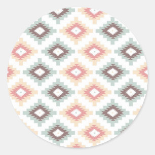 Geometric pattern in aztec style classic round sticker