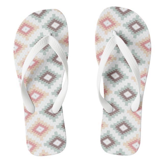 Geometric pattern in aztec style flip flops (Footbed)