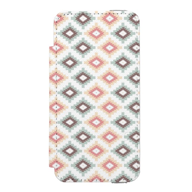 Geometric pattern in aztec style incipio iPhone wallet case (Folio Front)