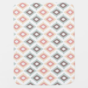 Geometric pattern in aztec style receiving blanket