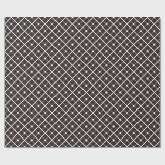 Geometric Pattern in Black and Warm Brown Tones Wrapping Paper